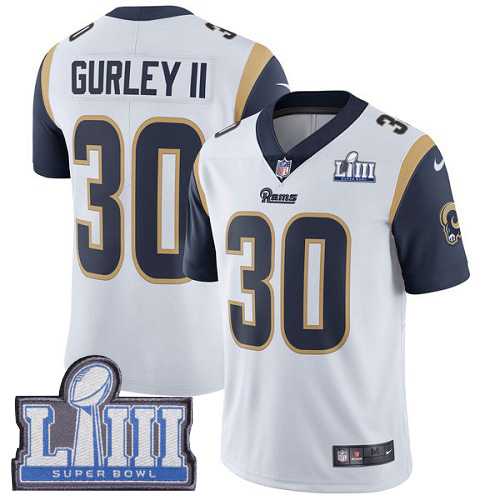 Nike Rams 30 Todd Gurley II White 2019 Super Bowl LIII Vapor Untouchable Limited Jersey,We sell and wholesale Nike Rams 30 Todd Gurley II White 2019 Super Bowl LIII Vapor Untouchable Limited Jersey on line form chian!
